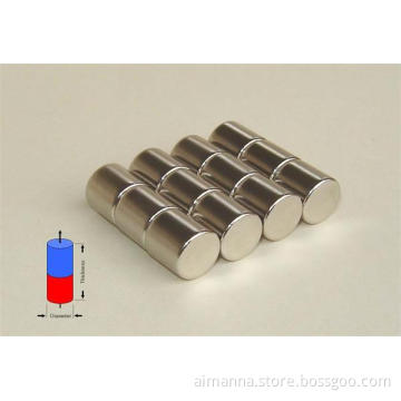 D8x10mm N35 Nickel cylinder neodymium magnet